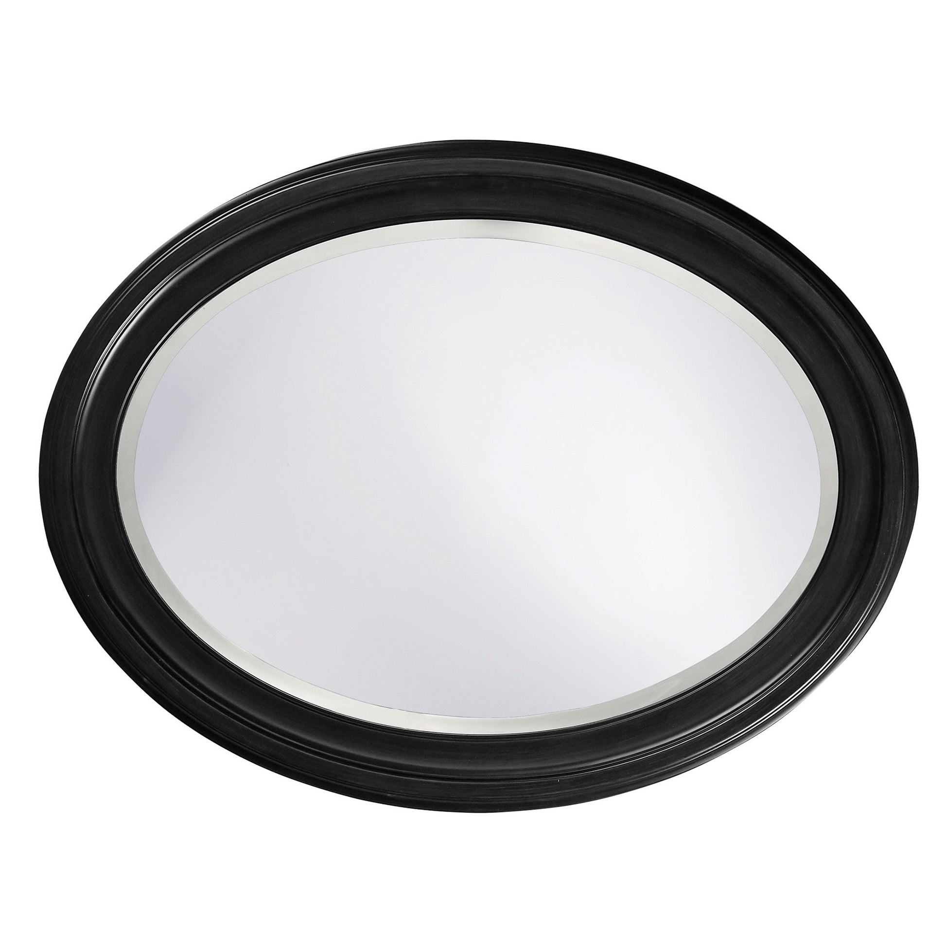 33" Black Oval Framed Accent Mirror-Mirrors-DECOROLALA