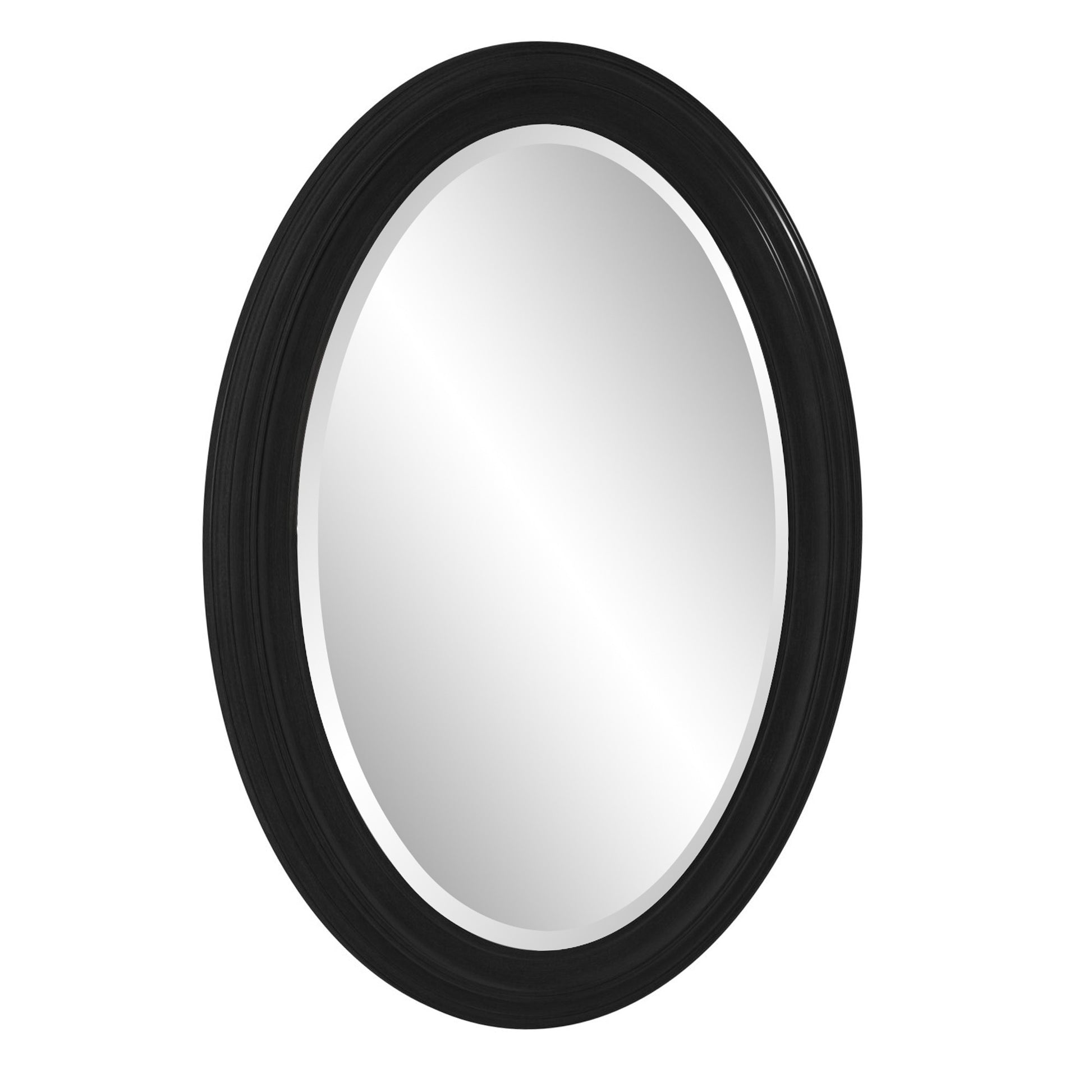 33" Black Oval Framed Accent Mirror-Mirrors-DECOROLALA