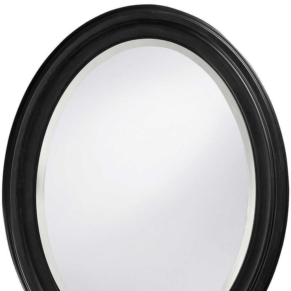 33" Black Oval Framed Accent Mirror-Mirrors-DECOROLALA