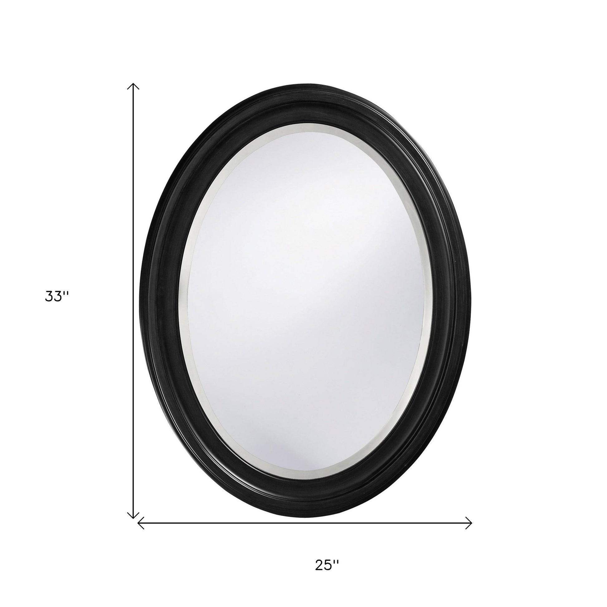 33" Black Oval Framed Accent Mirror-Mirrors-DECOROLALA