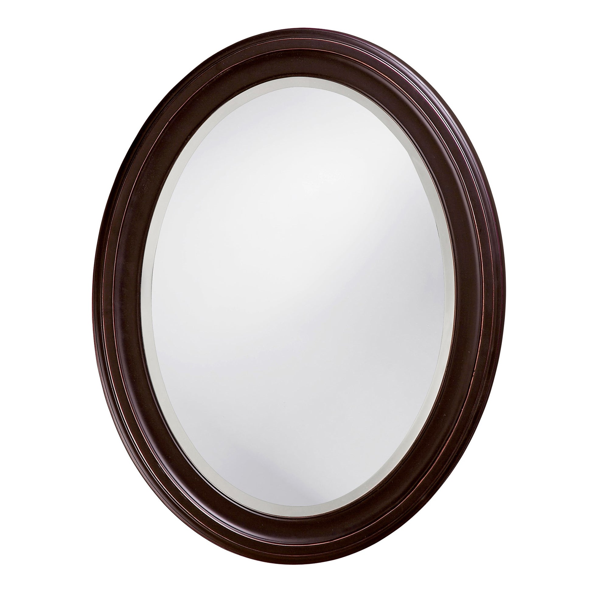 33" Bronze Oval Framed Accent Mirror-Mirrors-DECOROLALA