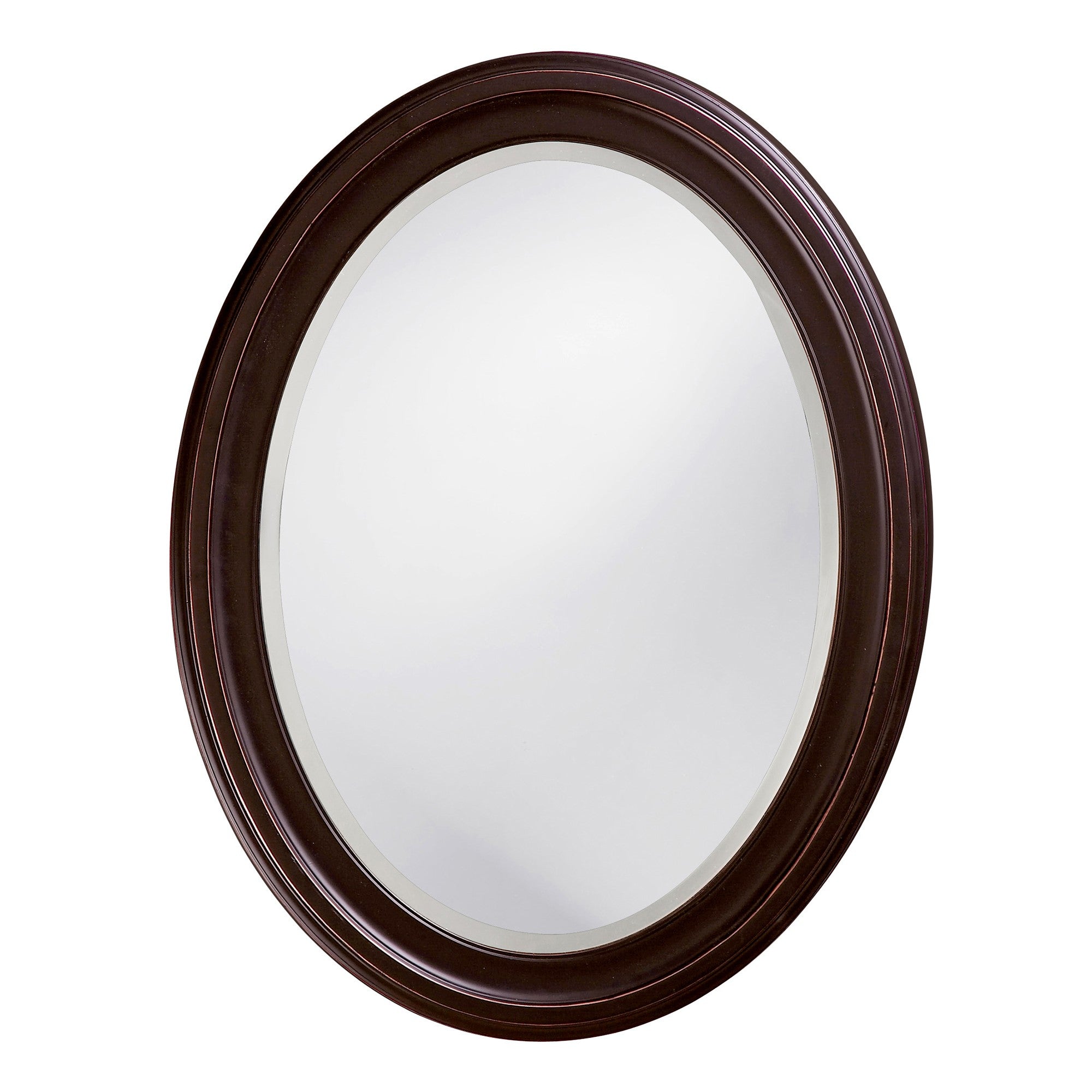 33" Bronze Oval Framed Accent Mirror-Mirrors-DECOROLALA