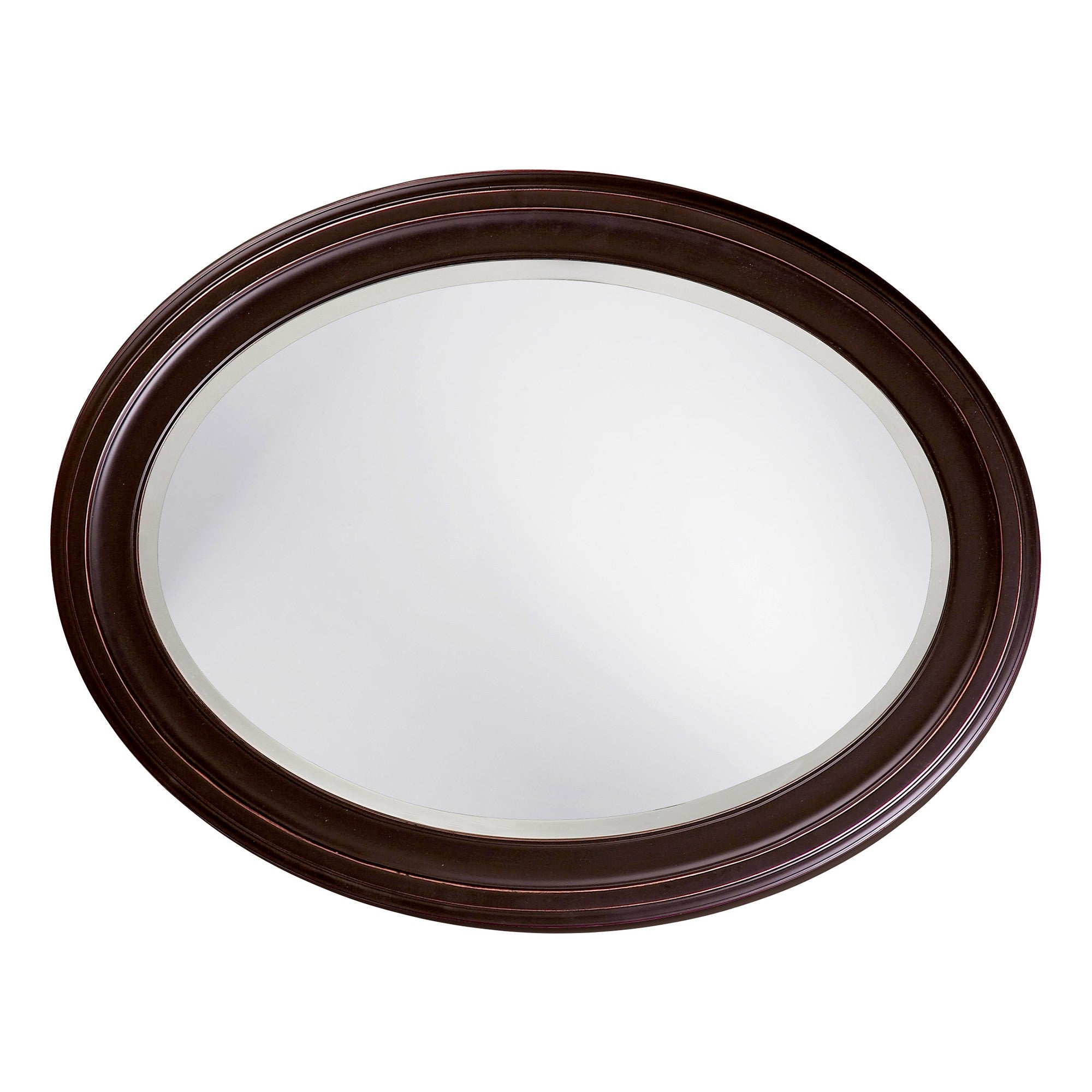 33" Bronze Oval Framed Accent Mirror-Mirrors-DECOROLALA