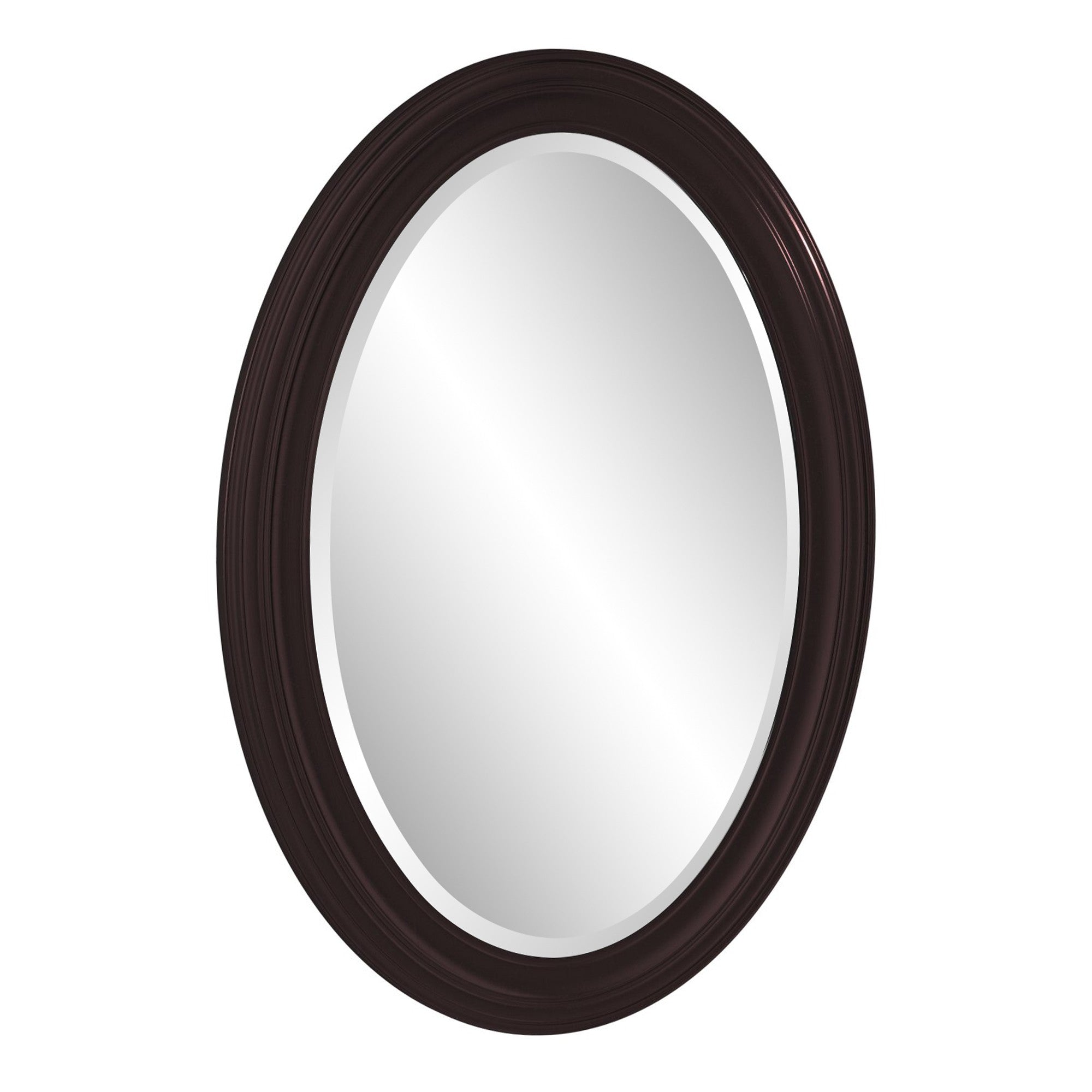 33" Bronze Oval Framed Accent Mirror-Mirrors-DECOROLALA