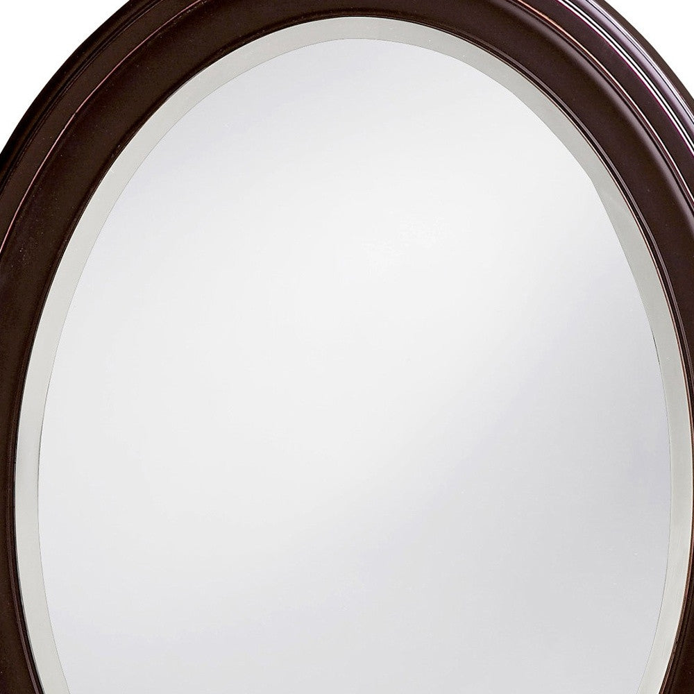 33" Bronze Oval Framed Accent Mirror-Mirrors-DECOROLALA