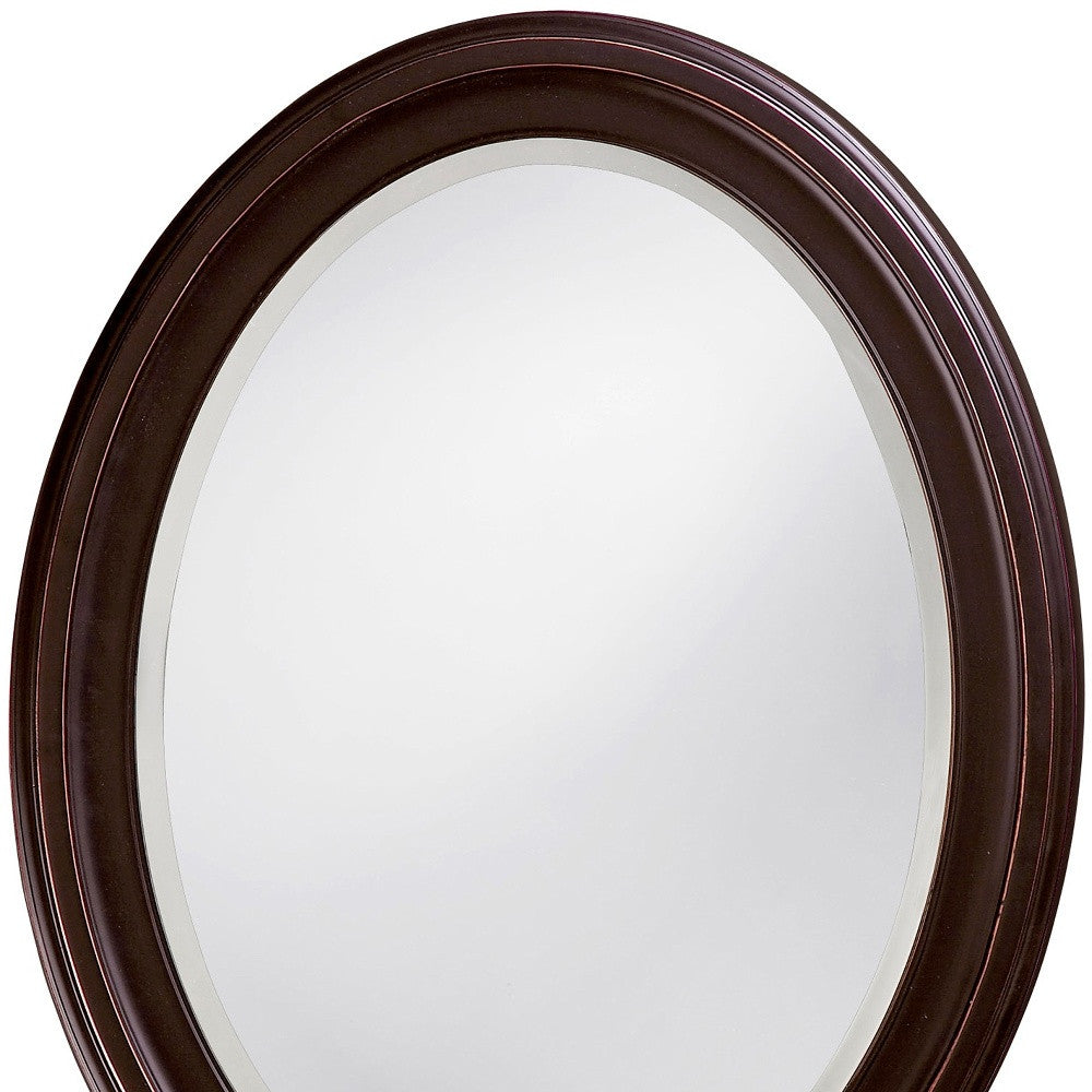 33" Bronze Oval Framed Accent Mirror-Mirrors-DECOROLALA