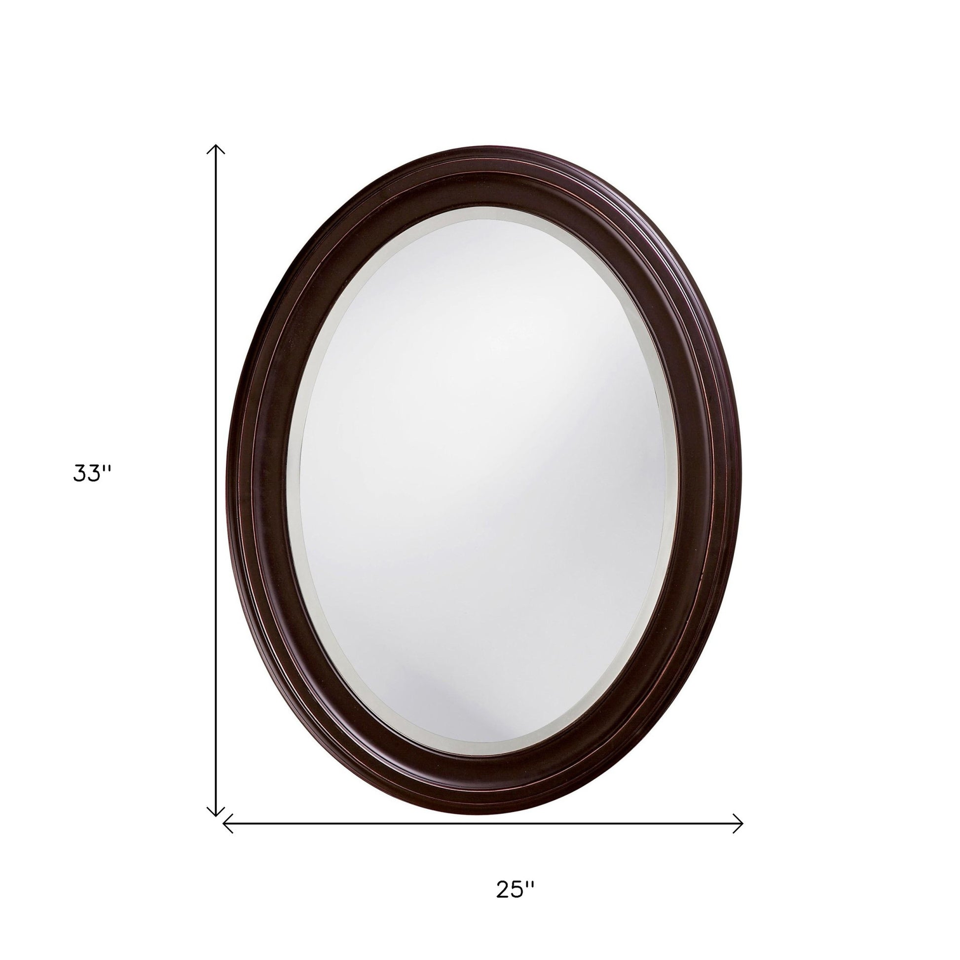 33" Bronze Oval Framed Accent Mirror-Mirrors-DECOROLALA