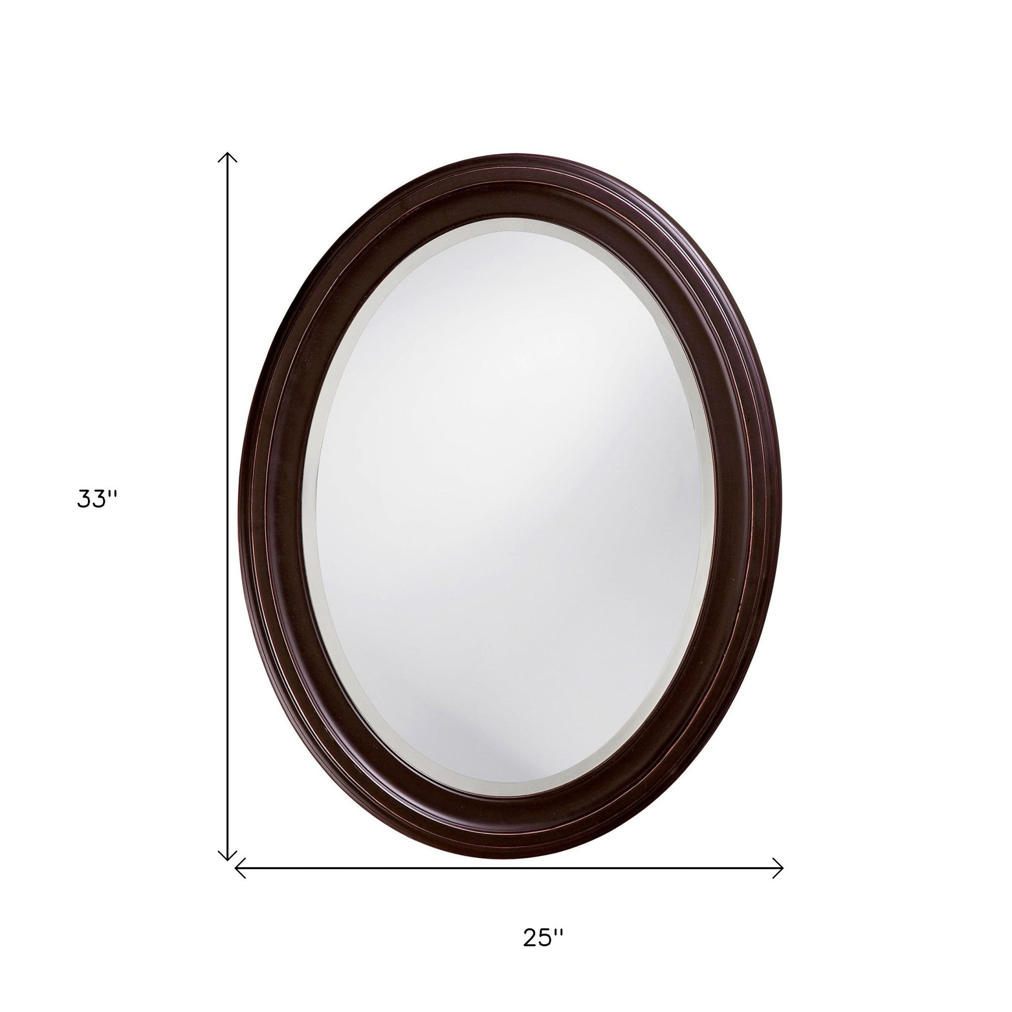 33" Bronze Oval Framed Accent Mirror-Mirrors-DECOROLALA