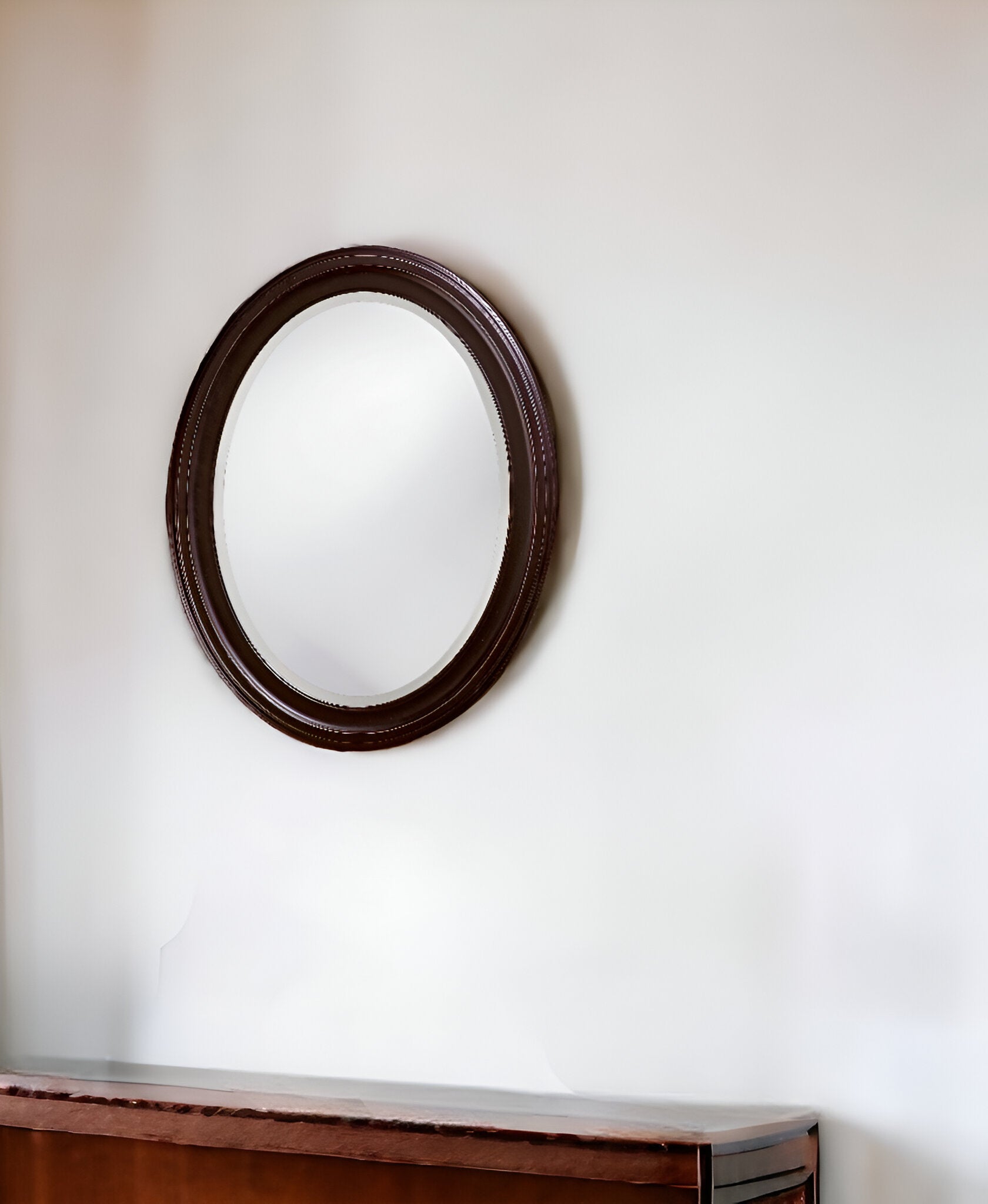 33" Bronze Oval Framed Accent Mirror-Mirrors-DECOROLALA