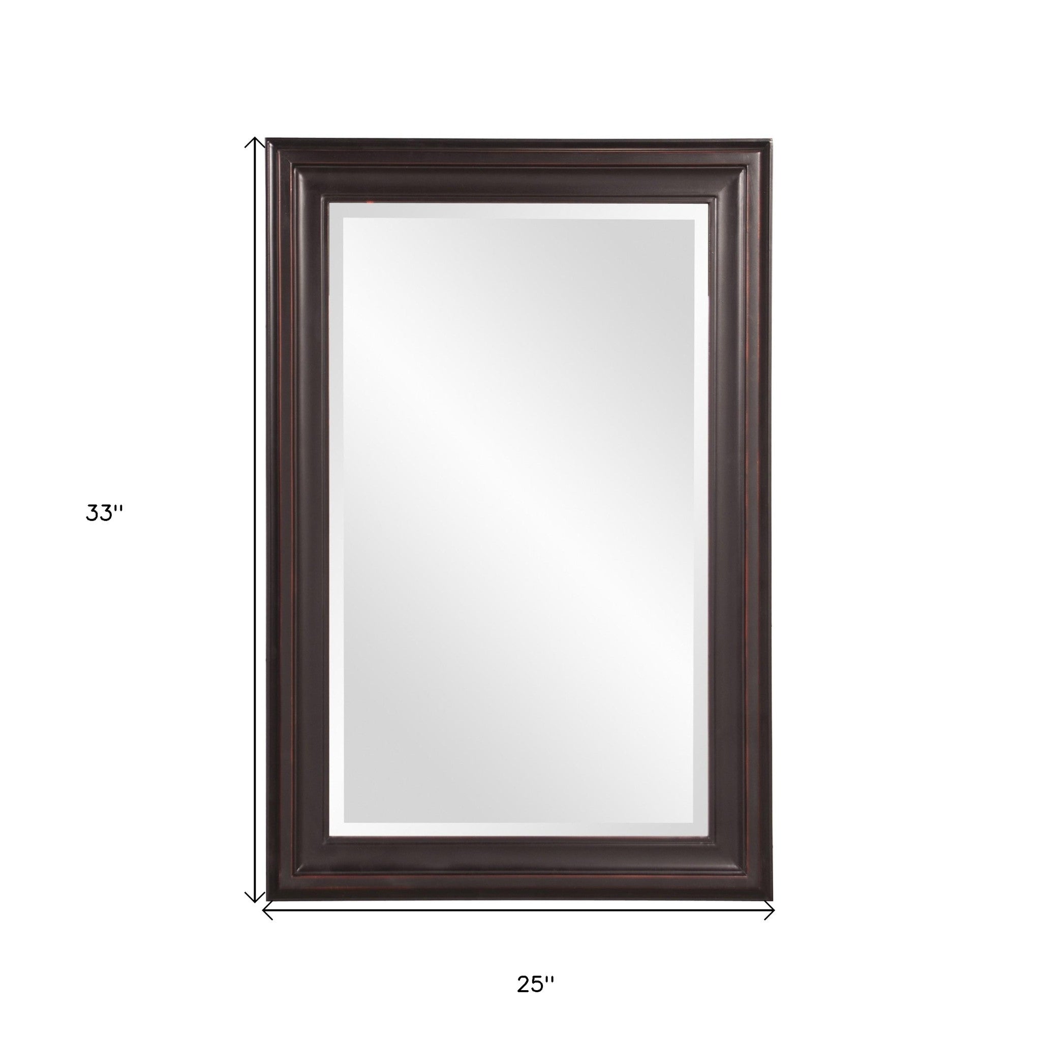 33" Bronze Wood Accent Mirror-Mirrors-DECOROLALA