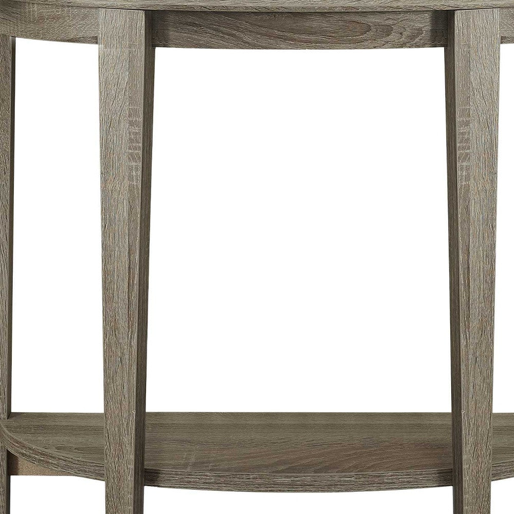 33" Deep Taupe End Table With Shelf-End-Side Tables-DECOROLALA