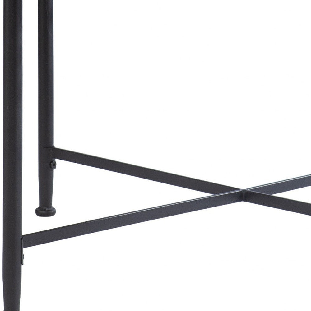 33" Floral Design Glass Top Round Coffee Table-Coffee Tables-DECOROLALA