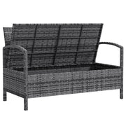 33 Gallon Outdoor Bench with Storage, Wicker Grey-DECOROLALA