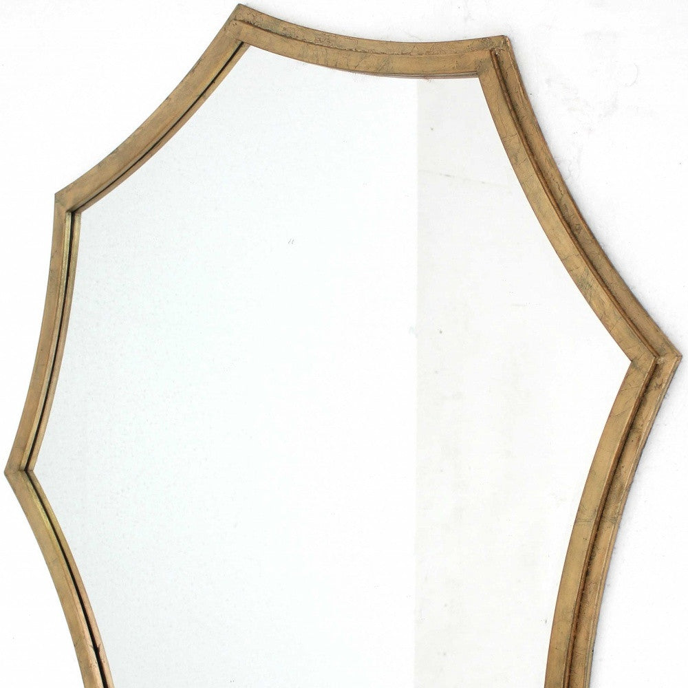 33" Gold Octagon Metal Framed Accent Mirror-Mirrors-DECOROLALA