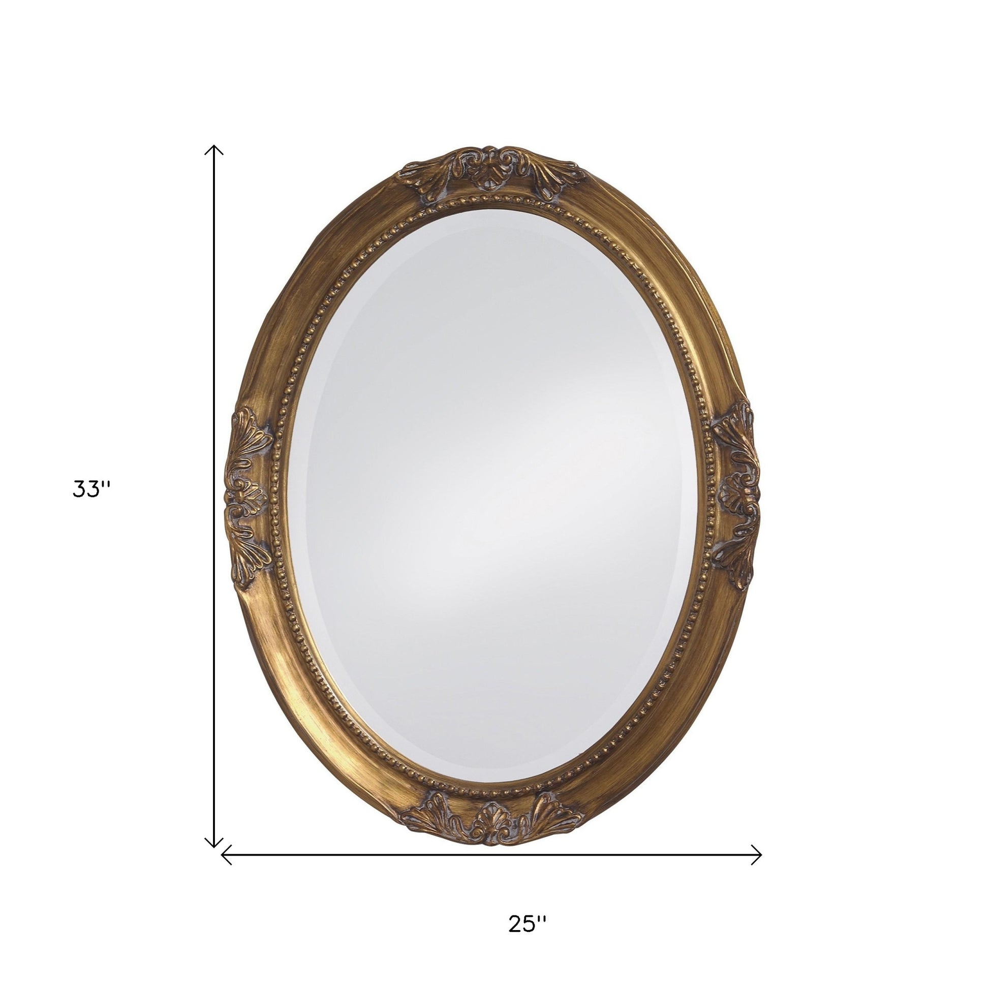 33" Gold Oval Framed Accent Mirror-Mirrors-DECOROLALA