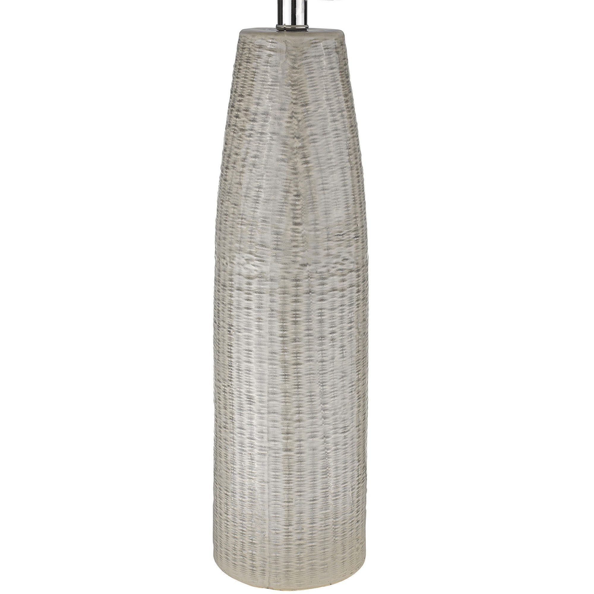 33" Light Gray Ceramic Table Lamp With White Drum Shade-Table Lamps-DECOROLALA