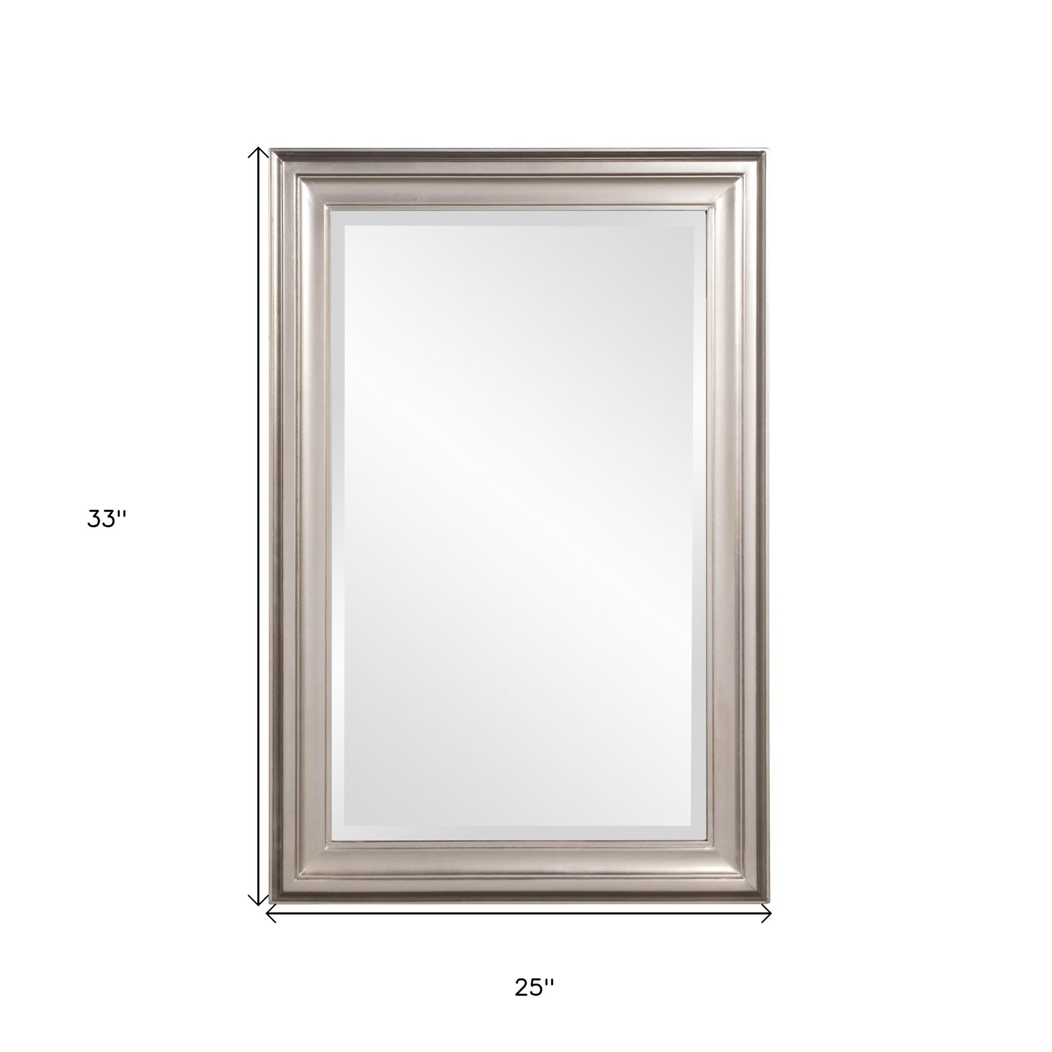 33" Silver Framed Accent Mirror-Mirrors-DECOROLALA