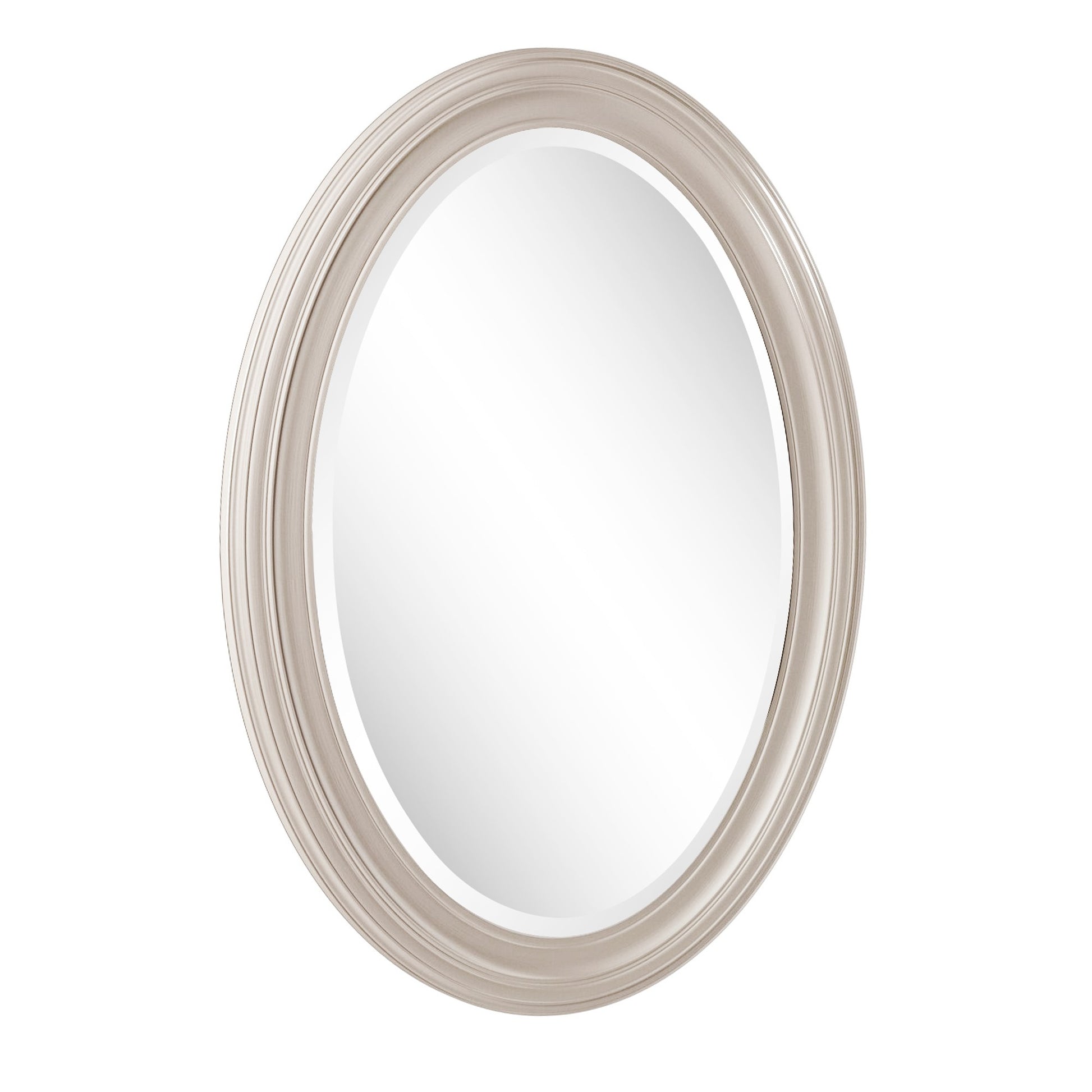 33" Silver Oval Framed Accent Mirror-Mirrors-DECOROLALA