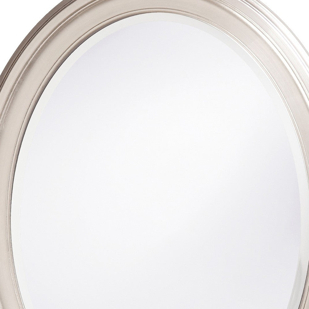 33" Silver Oval Framed Accent Mirror-Mirrors-DECOROLALA