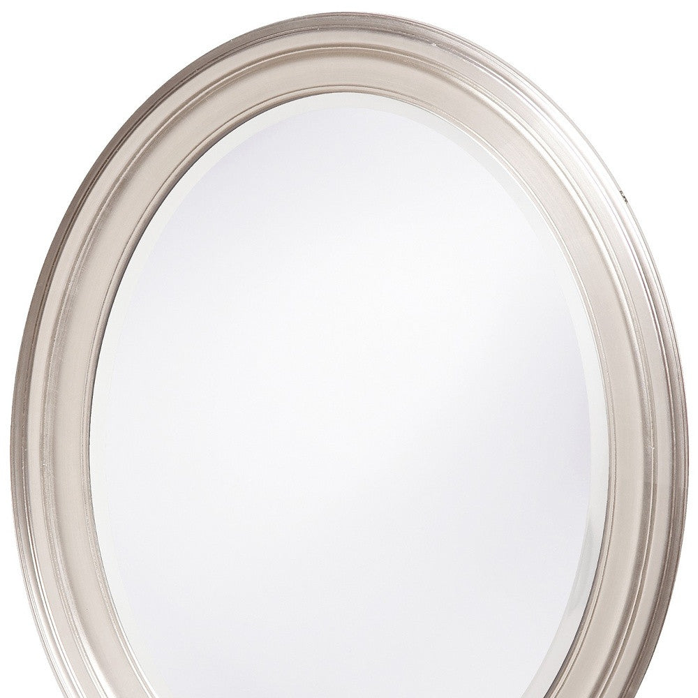 33" Silver Oval Framed Accent Mirror-Mirrors-DECOROLALA