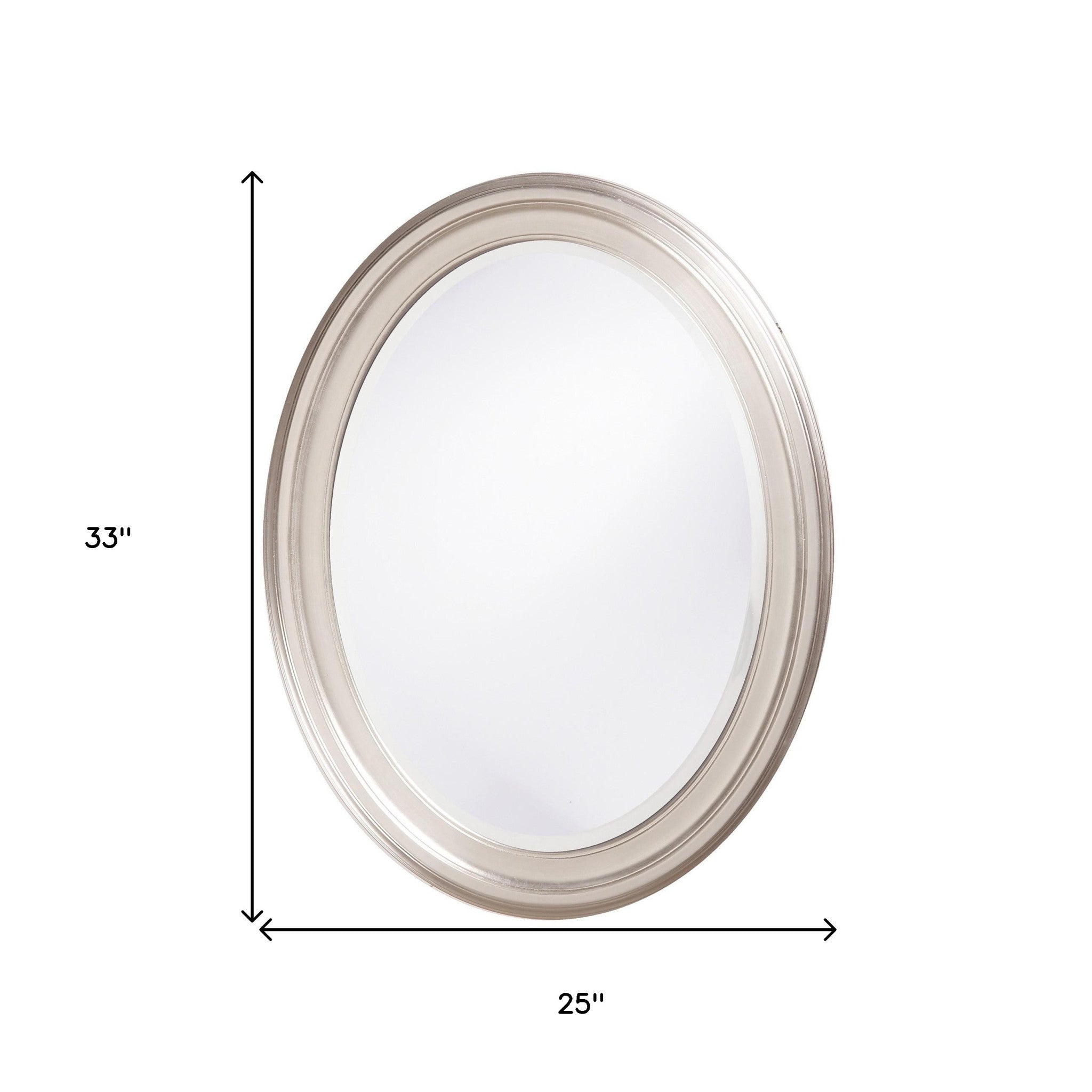 33" Silver Oval Framed Accent Mirror-Mirrors-DECOROLALA