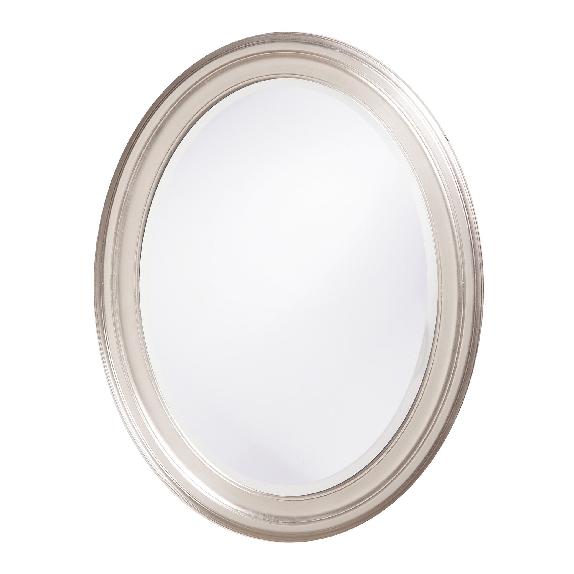 33" Silver Oval Framed Accent Mirror-Mirrors-DECOROLALA