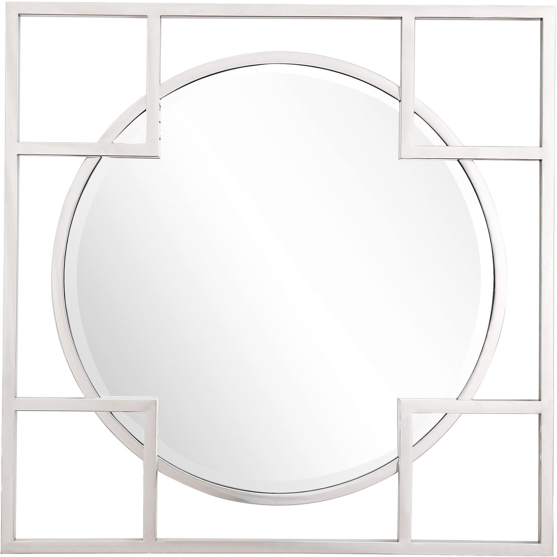 33" Silver Square Metal Framed Accent Mirror-Mirrors-DECOROLALA