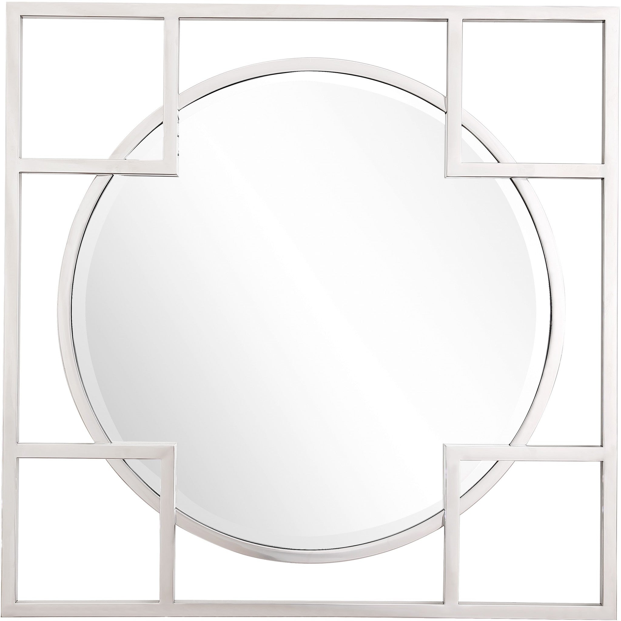 33" Silver Square Metal Framed Accent Mirror-Mirrors-DECOROLALA
