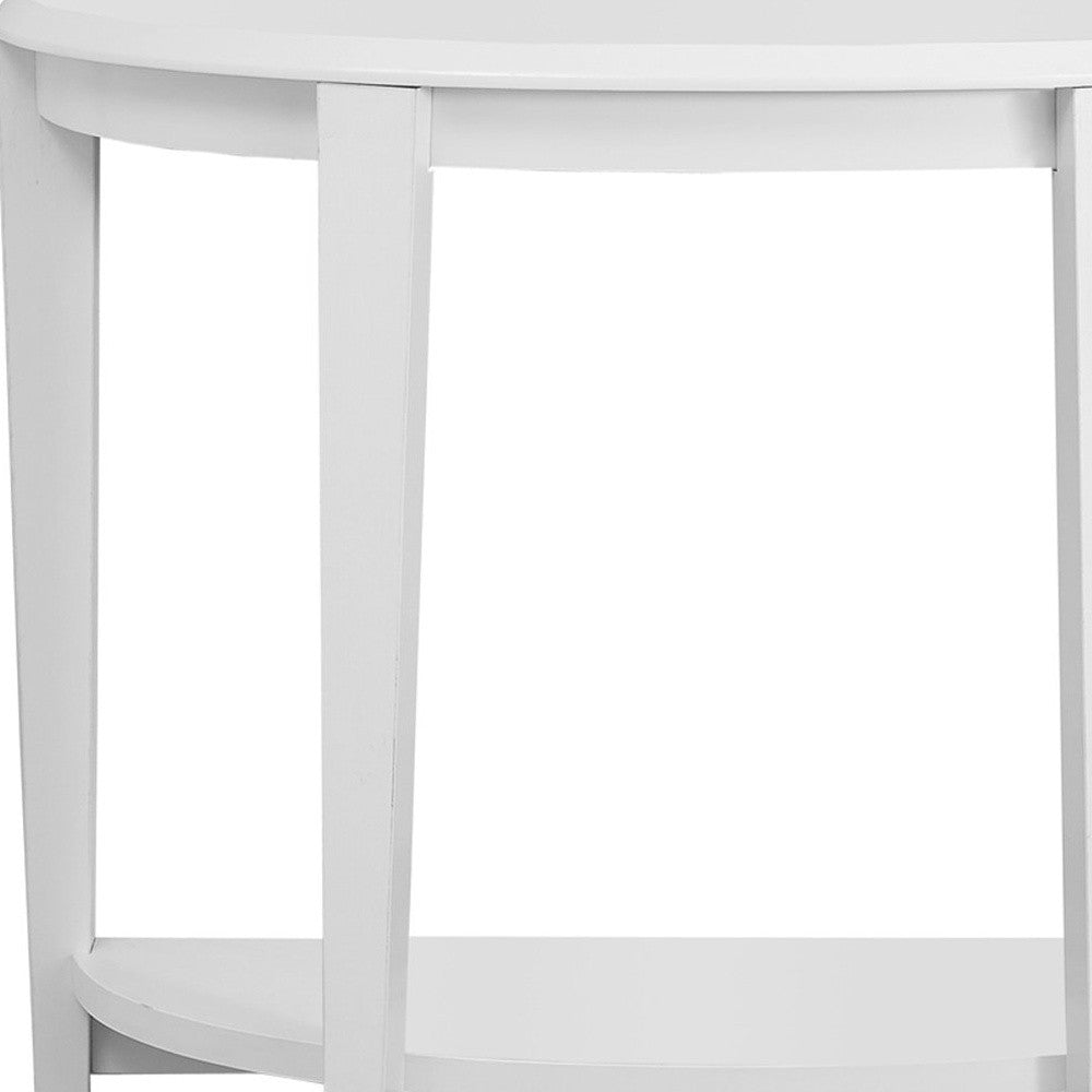 33" White End Table With Shelf-End-Side Tables-DECOROLALA