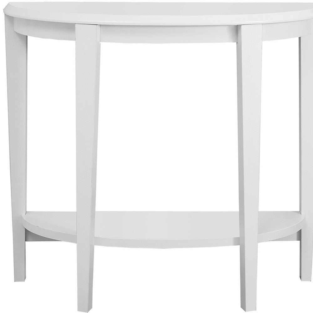33" White End Table With Shelf-End-Side Tables-DECOROLALA