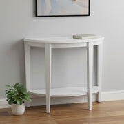 33" White End Table With Shelf-End-Side Tables-DECOROLALA
