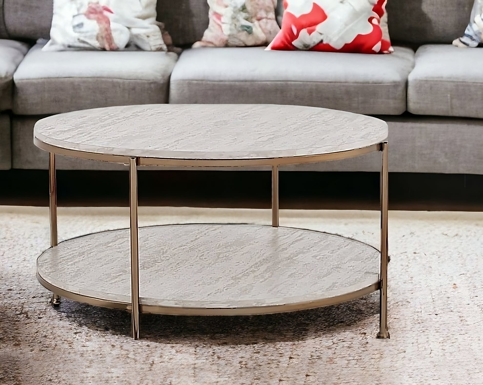 33" White Solid Manufactured Wood And Metal Square Coffee Table-Coffee Tables-DECOROLALA