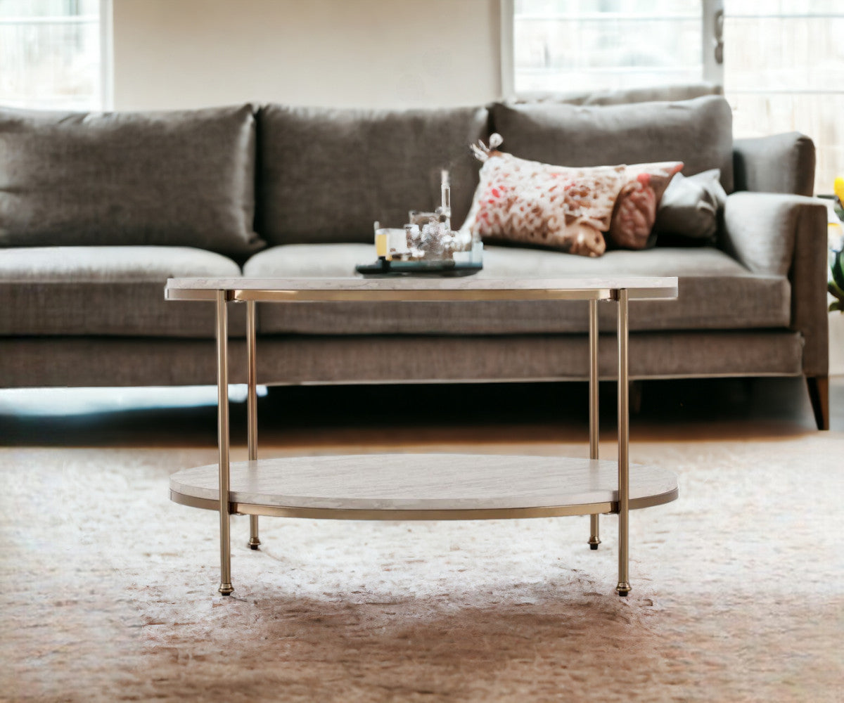 33" White Solid Manufactured Wood And Metal Square Coffee Table-Coffee Tables-DECOROLALA