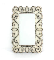33" White Wood Framed Accent Mirror-Mirrors-DECOROLALA