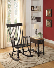 33" X 25" X 45" Black Wood Rocking Chair-Rocking Chairs-DECOROLALA