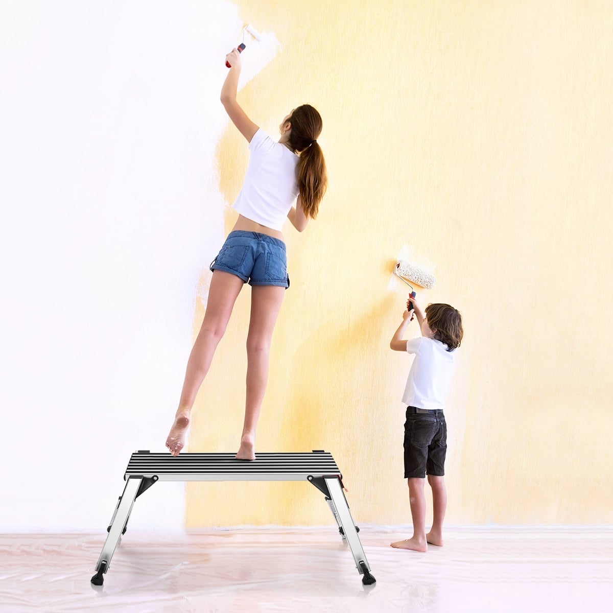 330 lbs Aluminum Folding Non-slip Drywall Step Stool Ladder-Kitchen Tools-DECOROLALA