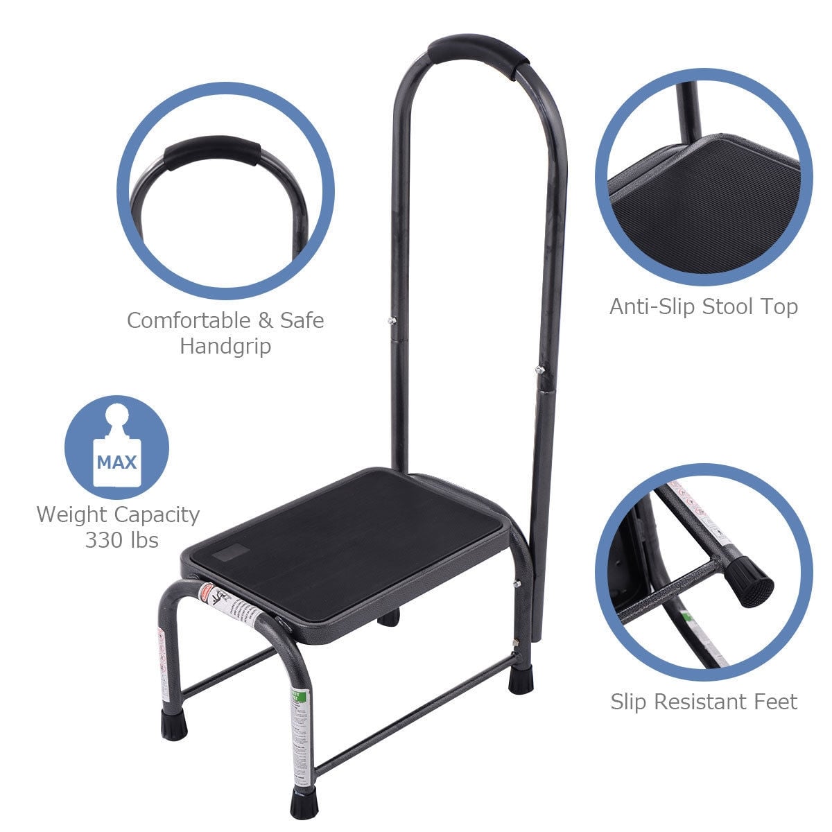 330 lbs Non-Slip Heavy Duty Step Stool-Kitchen Tools-DECOROLALA