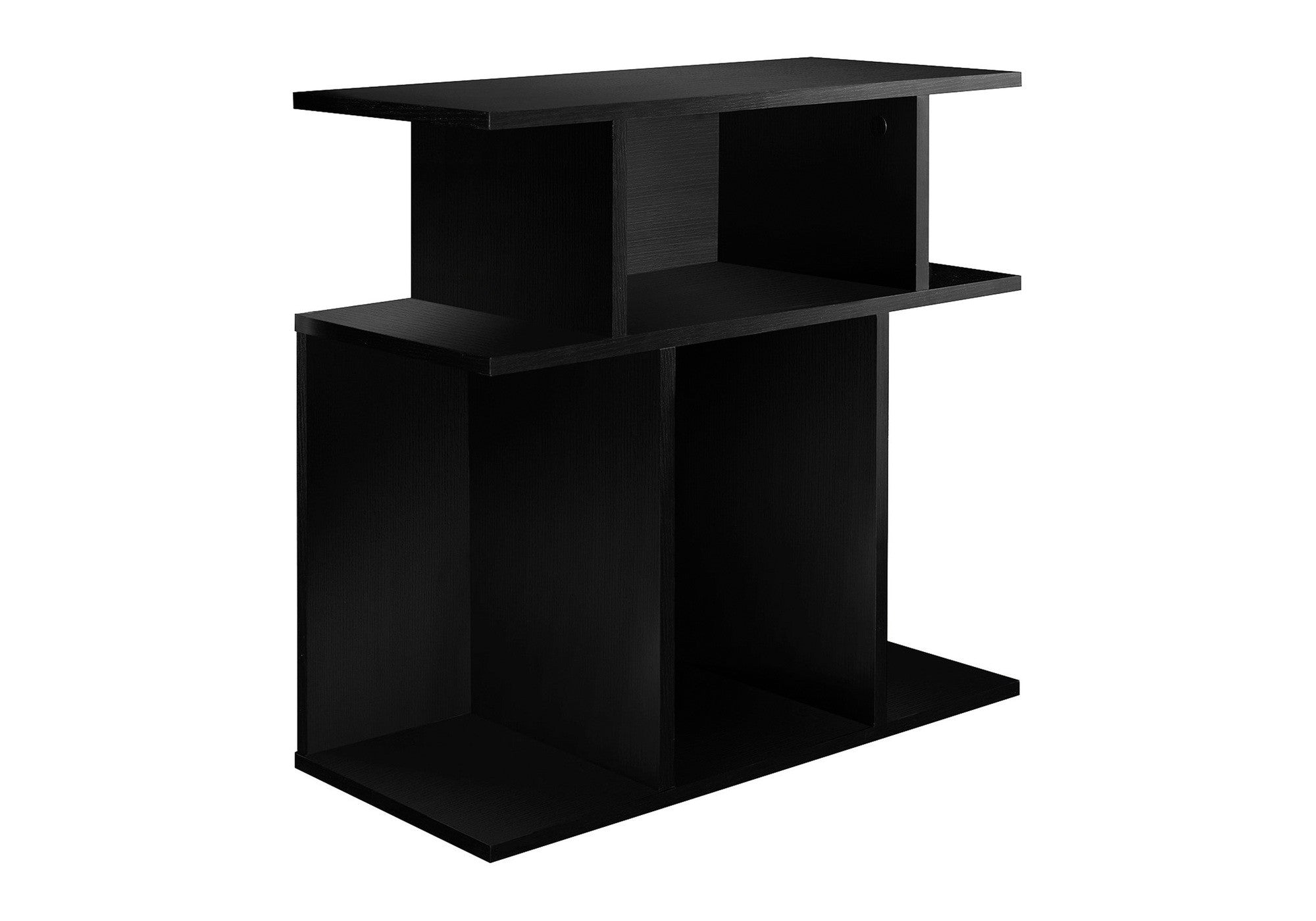 24" Black Wood End Table With Six Open Shelves-8