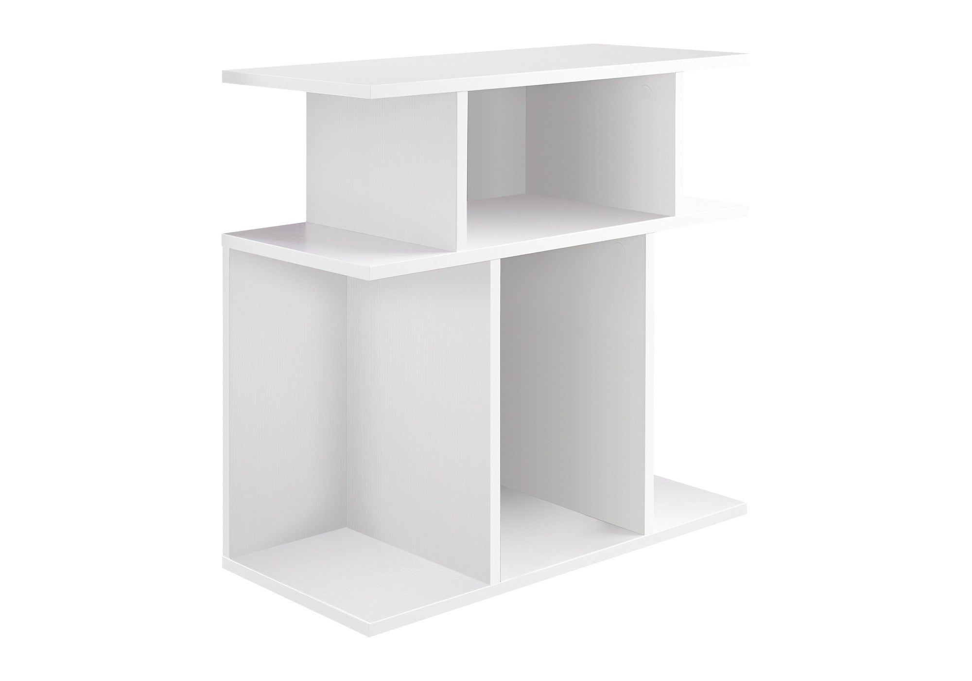 24" White Wood End Table With Six Open Shelves-8