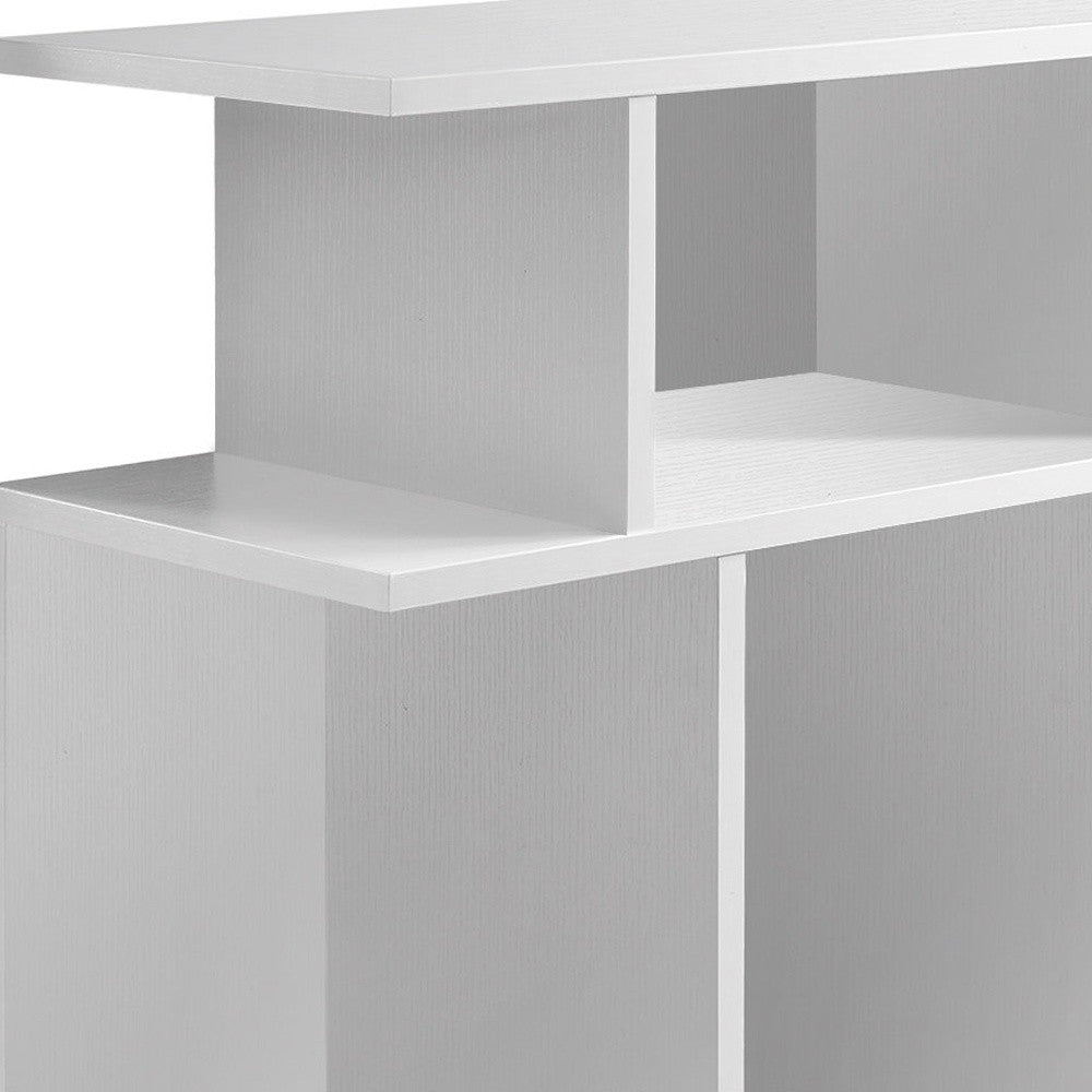 24" White Wood End Table With Six Open Shelves-2