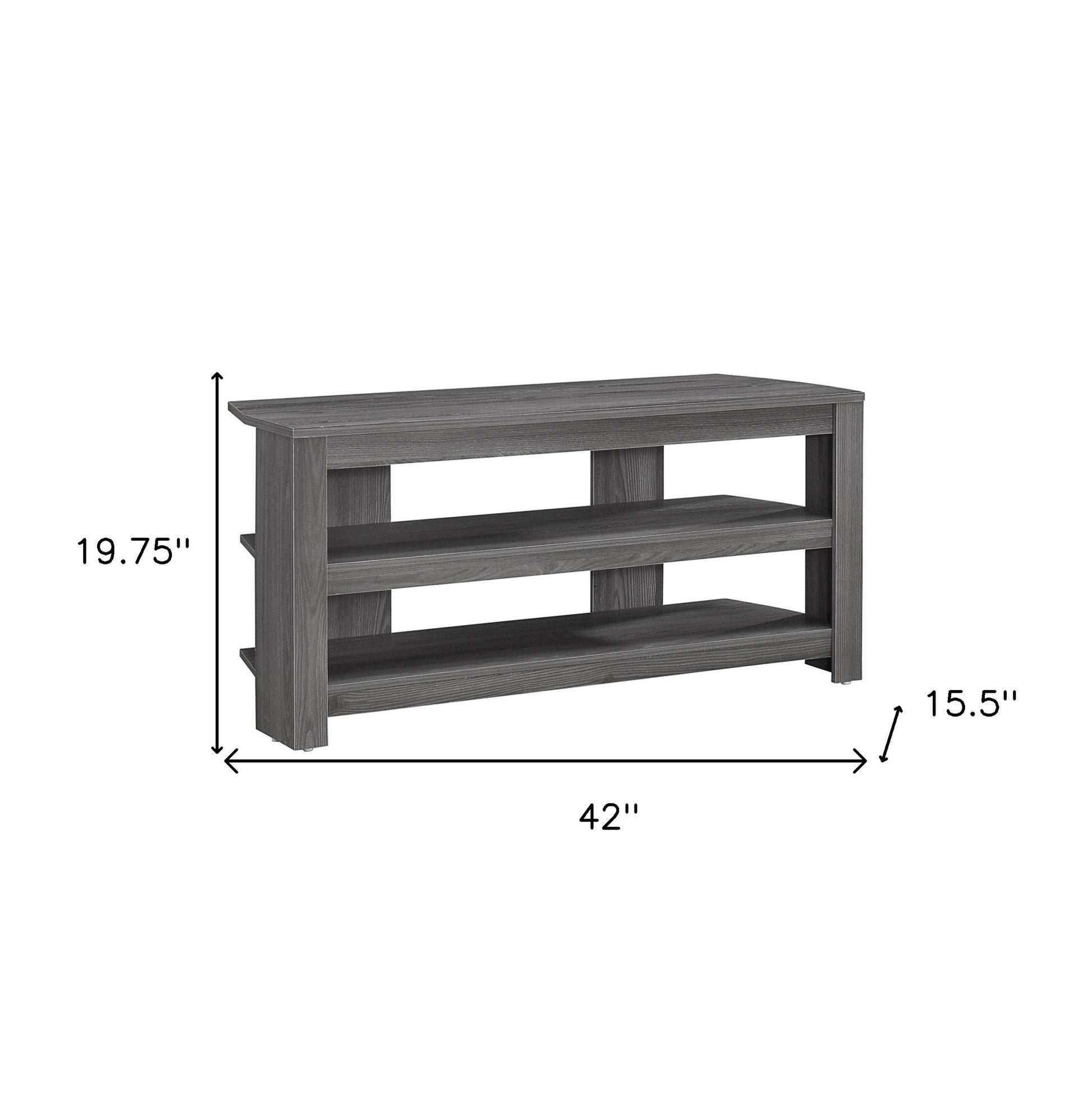 42" Ash Gray Open Shelving TV Stand-TV Stands-DECOROLALA