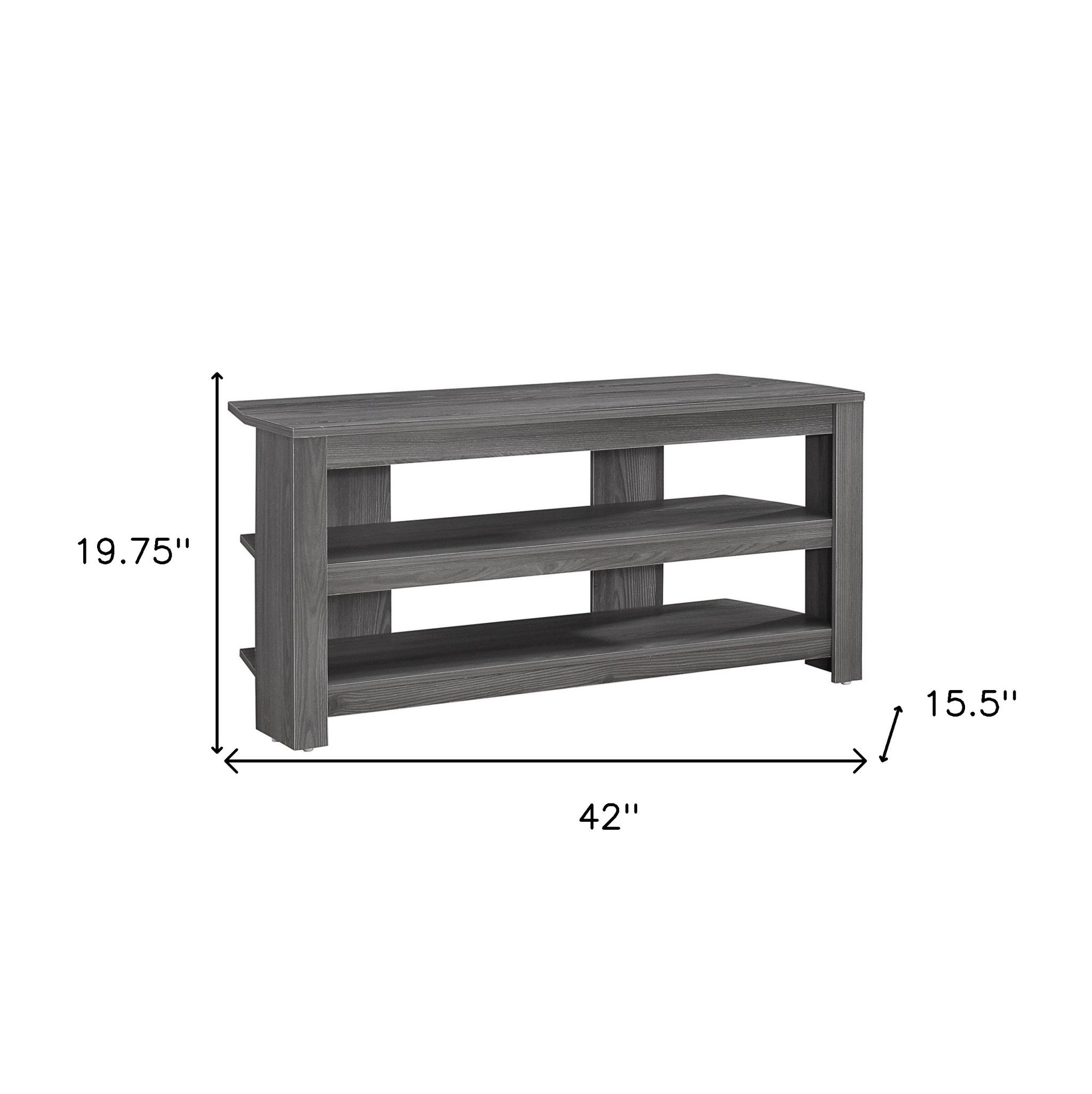 42" Ash Gray Open Shelving TV Stand-TV Stands-DECOROLALA
