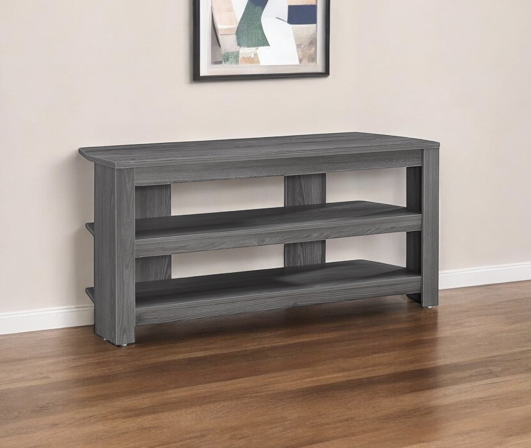 42" Ash Gray Open Shelving TV Stand-TV Stands-DECOROLALA
