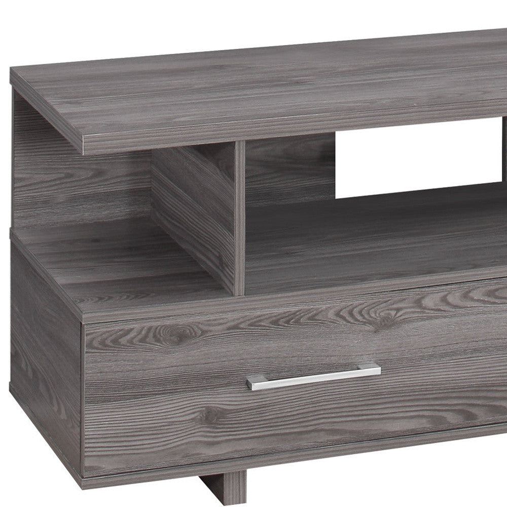 48" Gray Open Shelving Entertainment Center-TV Stands-DECOROLALA