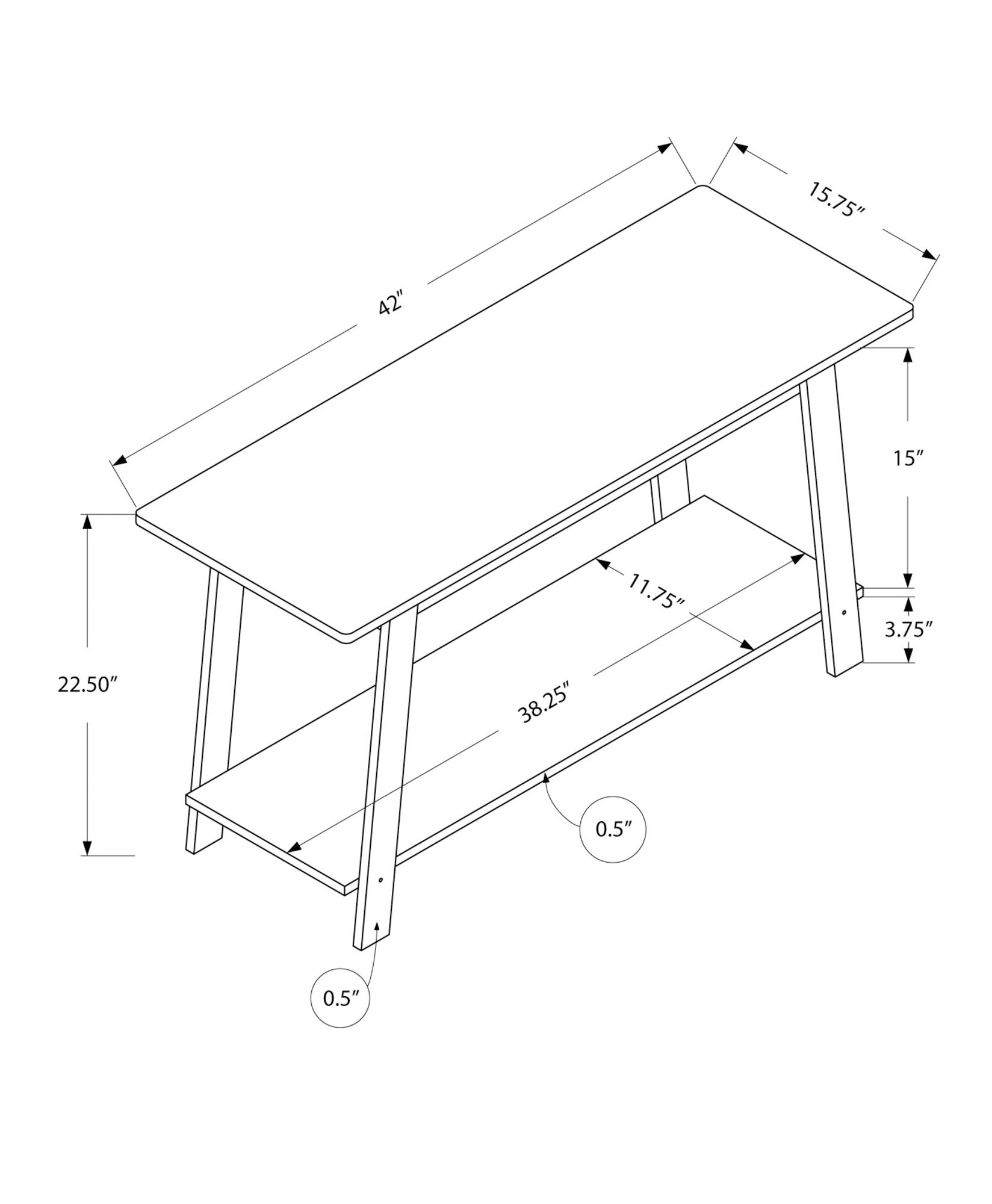 42" Gray Open Shelving TV Stand-TV Stands-DECOROLALA