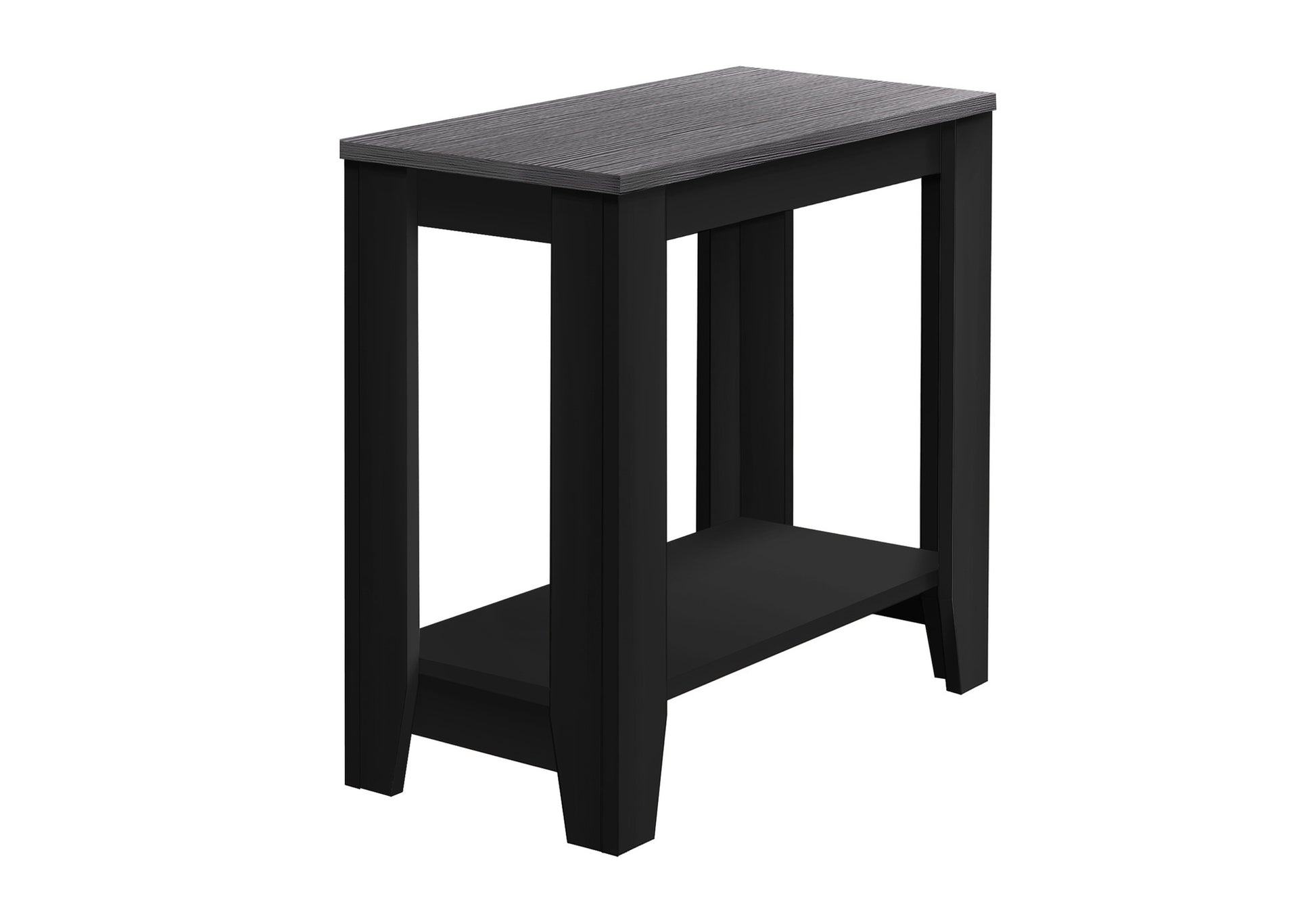 22" Black And Gray End Table With Shelf-End-Side Tables-DECOROLALA