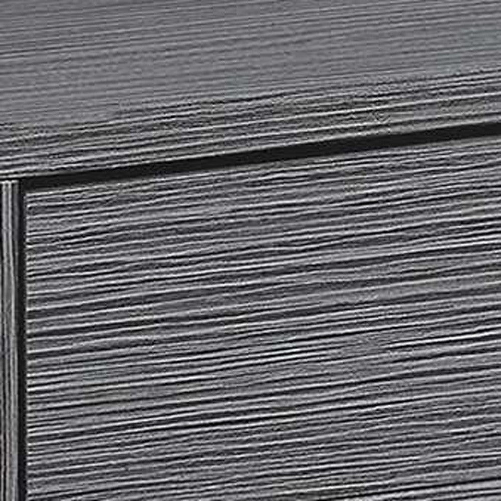 24" Silver And Gray Wood And Metal End Table With Drawer And Shelf-End-Side Tables-DECOROLALA