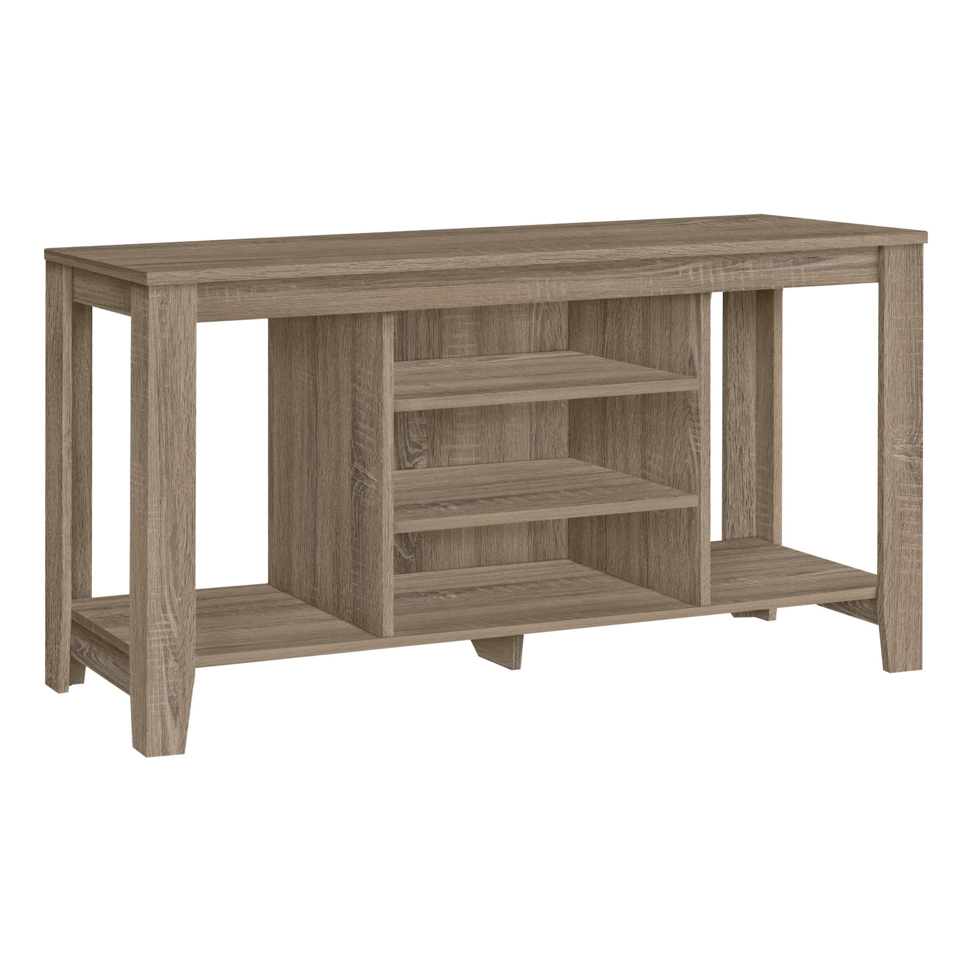 48" Taupe Wood Open Shelving TV Stand-TV Stands-DECOROLALA