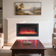33/36-Inch Electric Fireplace Insert 750W/1500W Recessed Fireplace Heater-1500W-Fireplaces-DECOROLALA