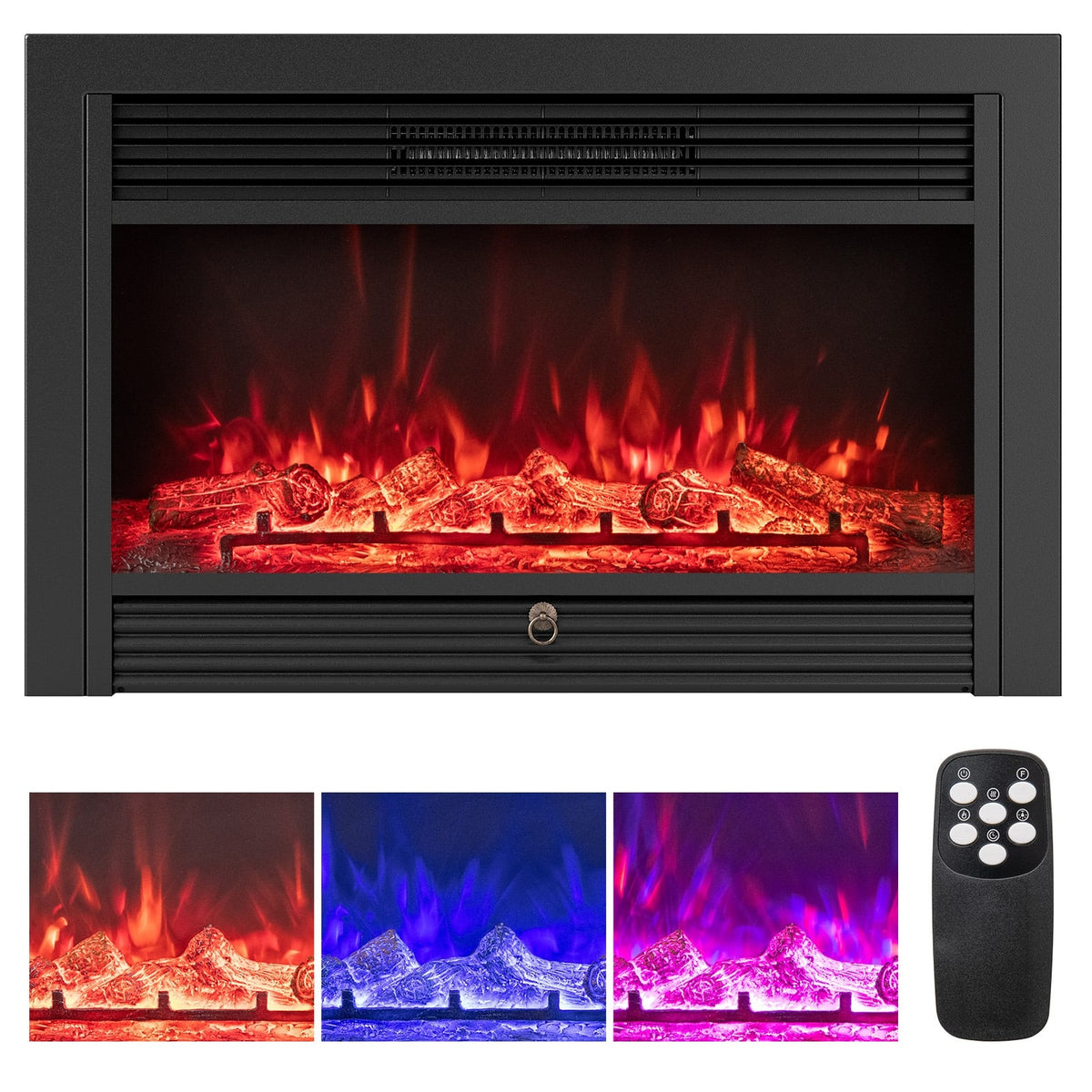 33/36-Inch Electric Fireplace Insert 750W/1500W Recessed Fireplace Heater-750W-Fireplaces-DECOROLALA